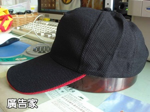 黑色紅帽沿邊網眼布帽廣告帽選舉帽